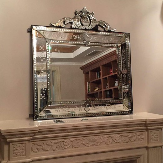 старинное зеркало из муранского стекла, италия