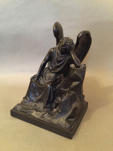 антикварная чугунная скульптура демон, 20 век