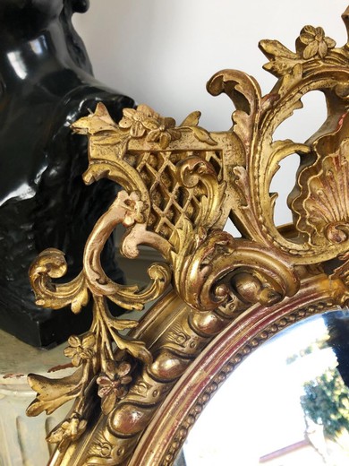 Antique Napoleon III oval mirror