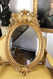 Antique Napoleon III oval mirror