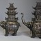 Antique pair japanese incense burners elephants