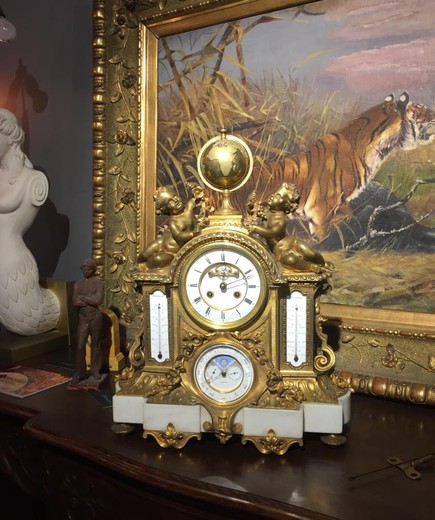 старинные часы, антикварные часы, купить старинный часы, каминные часы, часы с золочением, старинные часы с позолотой, антикварные часы из золоченой бронзы. старинная мебель, антикварная мебель