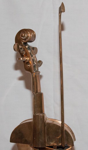 винтажная скульптура Спиральная виолончель из бронзы Арман купить в Москве