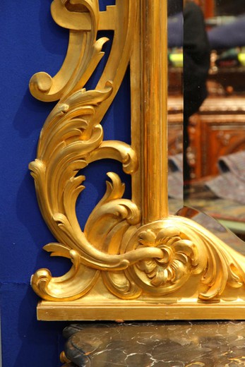 антикварный магазин зеркал предметов декора и интерьера в стиле Рококо Людовика XV из стекла и дерева с золочением в Москве
