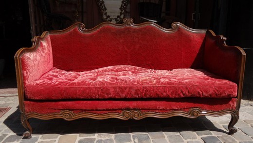 антикварный диван из дерева в стиле Людовика XV Рококо купить в Москве
