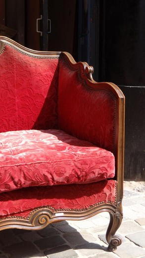 старинный диван из дерева в стиле Людовика XV Рококо купить в Москве