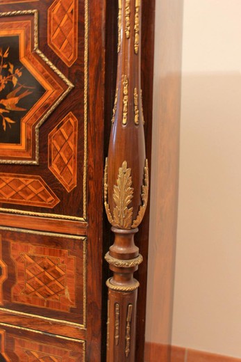 антикварная мебель из палисандра в технике маркетри в стиле Наполеона III купить в Москве