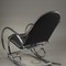 Chrome And Leatherette Rocking Chair In Thonet Style
