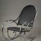 Chrome And Leatherette Rocking Chair In Thonet Style