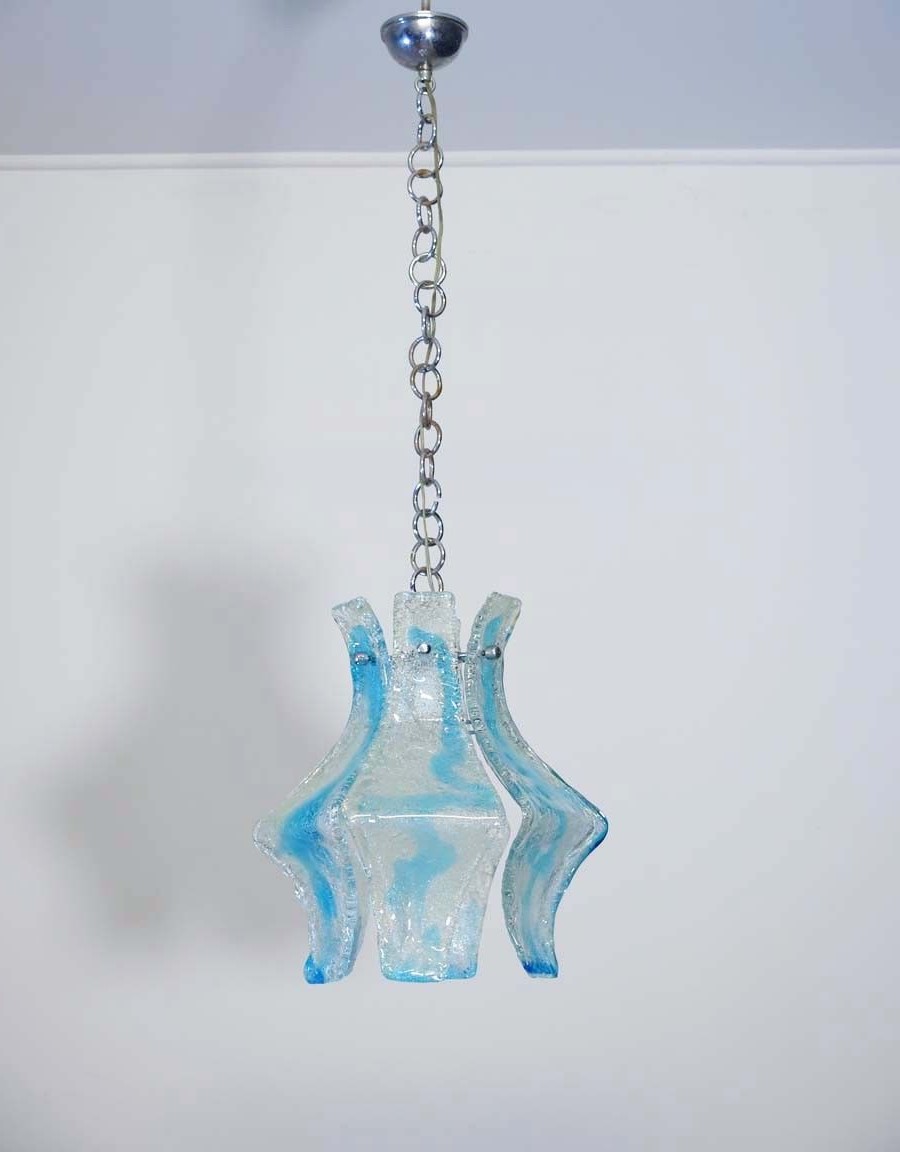 1970'S Mazzega Flower suspension chandelier Murano glass