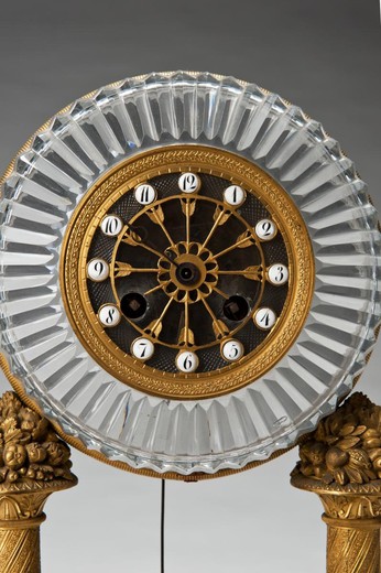 Antique bronze and crystal clock
