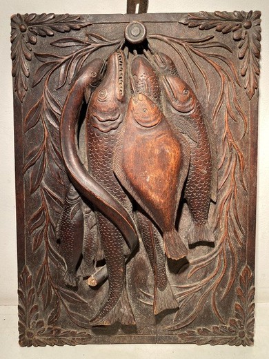 Antique decorative panel "Fishing trophy"