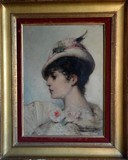 Antique painting "Portrait of a Fashionable Woman"