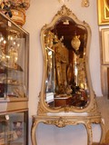 Antique console with a mirror