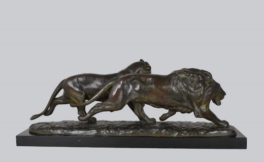 Антикварная скульптура «Львы»