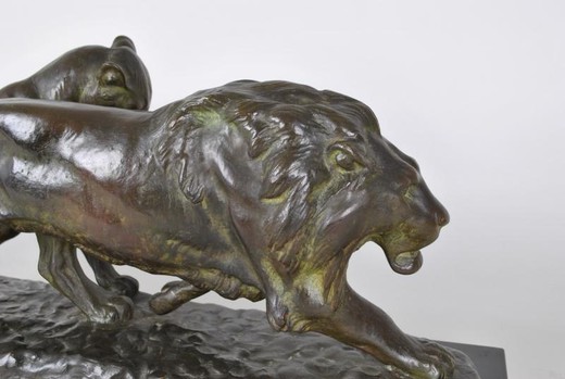 Антикварная скульптура «Львы»