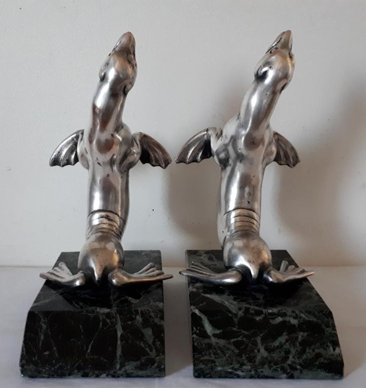 Antique bookends "Seals"