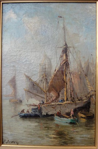 Painting "Sailboat at Dawn"