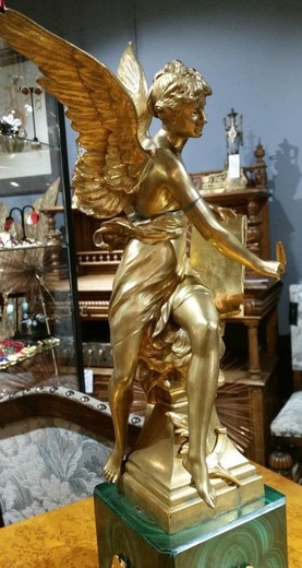 старинная бронзовая статуя богини франция XIX век стиль ампир