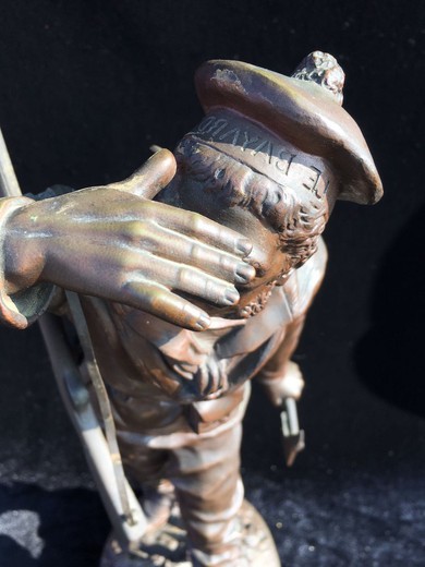старинная скульптура "Моряк" из бронзы Шарля Анфри купить в Москве