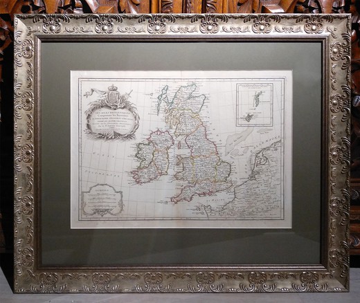 гравюра Британии, гравюра Великобритании, карта Великобритании, купить гравюру с Великобританией, антиквариат, антикварная гравюра, антикварная мебель