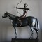Антикварная скульптурная композиция «Амазонка на коне»