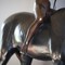 Антикварная скульптурная композиция «Амазонка на коне»