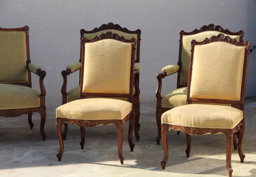 антикварная мебель в стиле Рококо Людовика XV из ореха купить в Москве