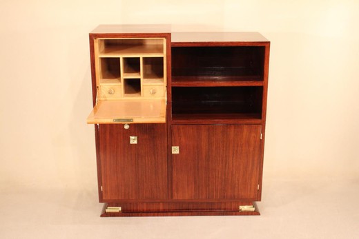 An antique secretar in the style of Art Deco. It is made of rosewood. France, 1930's.