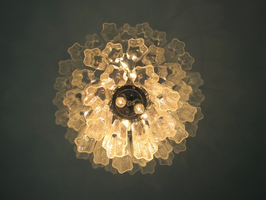 Large three-Tier Venini Murano Glass Tube Chandelier