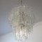 Large three-Tier Venini Murano Glass Tube Chandelier