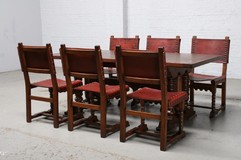 Antique gothic table and chairs