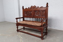 Antique Renaissance style hall bench