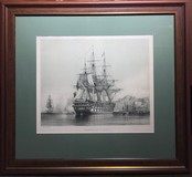 Antique lithograph "Frigate"