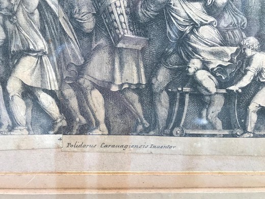 Антикварная гравюра XVII в. «Исход»