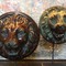 Antique terracotta lions heads