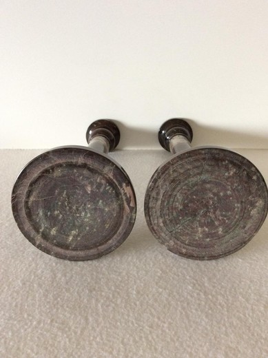 Antique double candlesticks