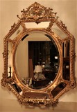 Antique octagonal mirror