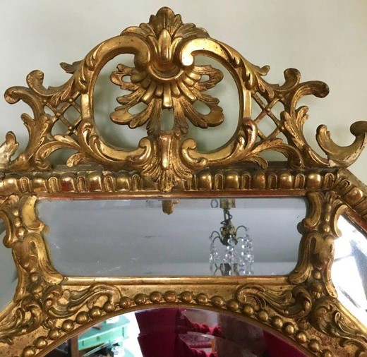 Antique octagonal mirror