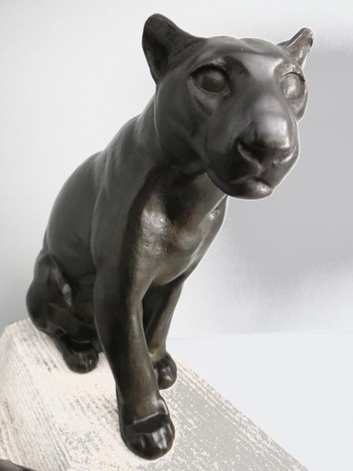 Антикварная скульптура «Пантеры»