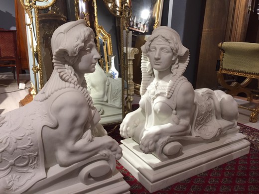Paired sculptures "Sphinxes"