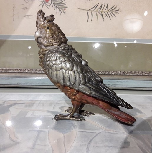 Viennese bronze sculpture of a parrot