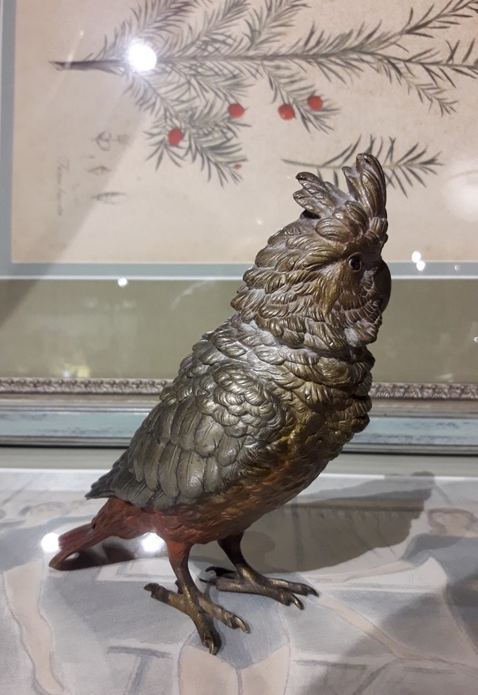 Viennese bronze sculpture of a parrot
