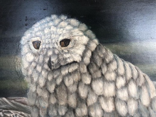 Antique painting "Polar Owl"