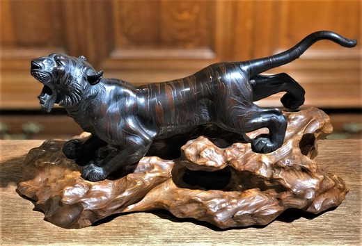Antique sculptural composition "Tiger"