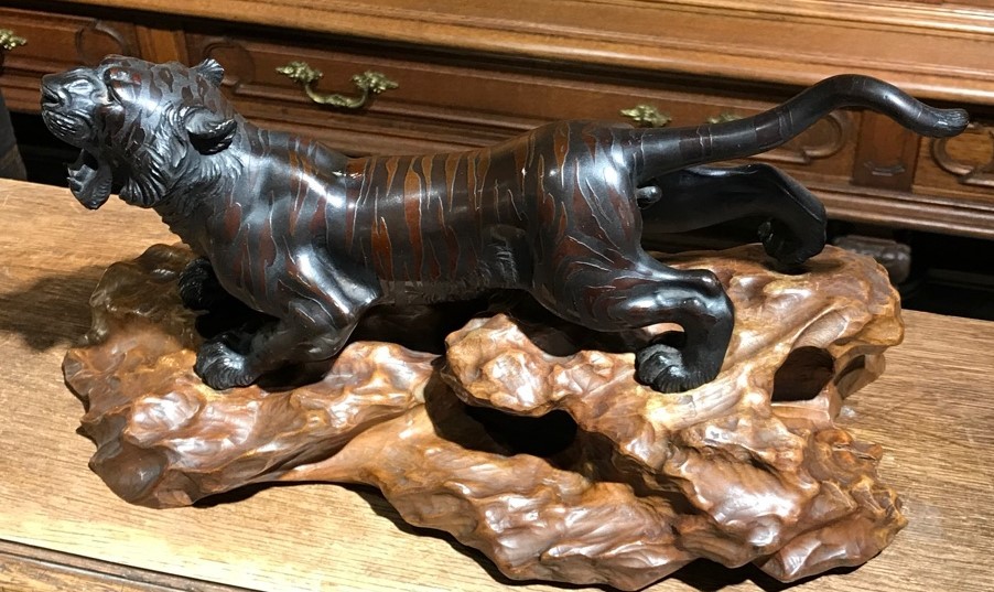 Antique sculptural composition "Tiger"