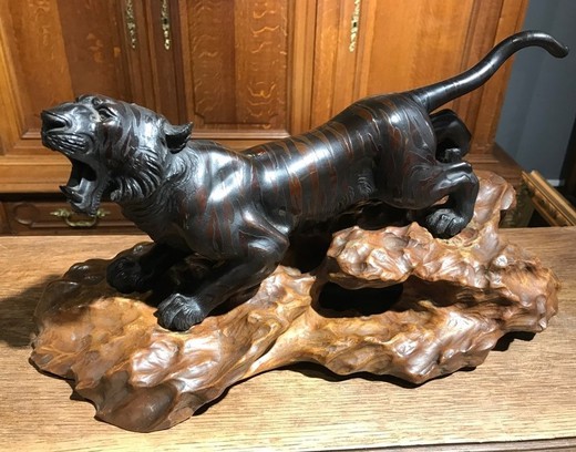 Antique sculptural composition "Tiger"