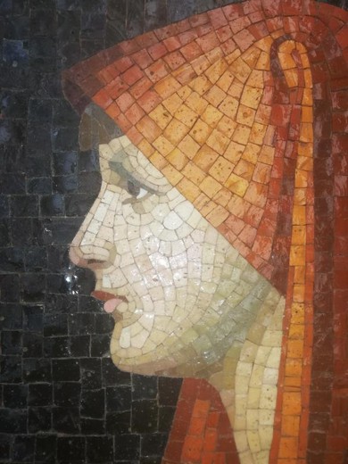 Antique mosaic portrait of "Fabiola"
