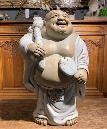 The sculpture depicting "Hotei"