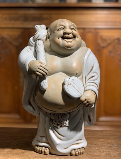 The sculpture depicting "Hotei"